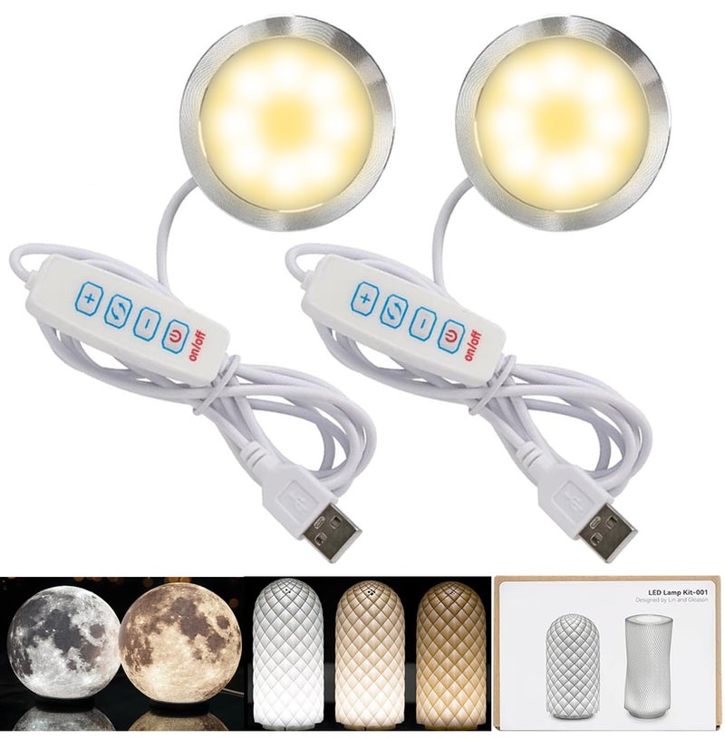 3DZWMAN طقم مصباح LED 001 بثلاثة ألوان لمختبر بامبو ماكر وورلد طباعة ثلاثية الأبعاد قطع غيار نموذج DIY تعمل بجهد 5V USB، ضوء دافئ 3000K (2) - Image 1